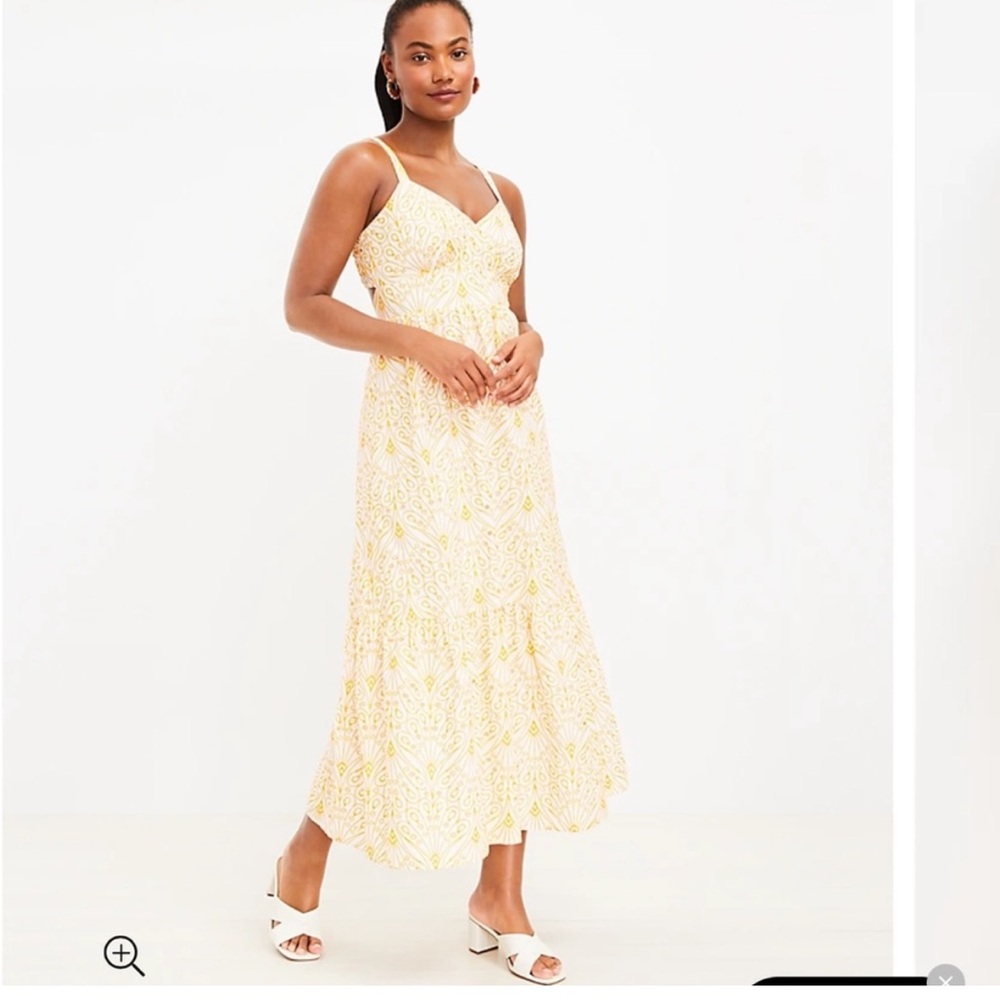 LOFT NWT Open Back Eyelet Maxi Dress